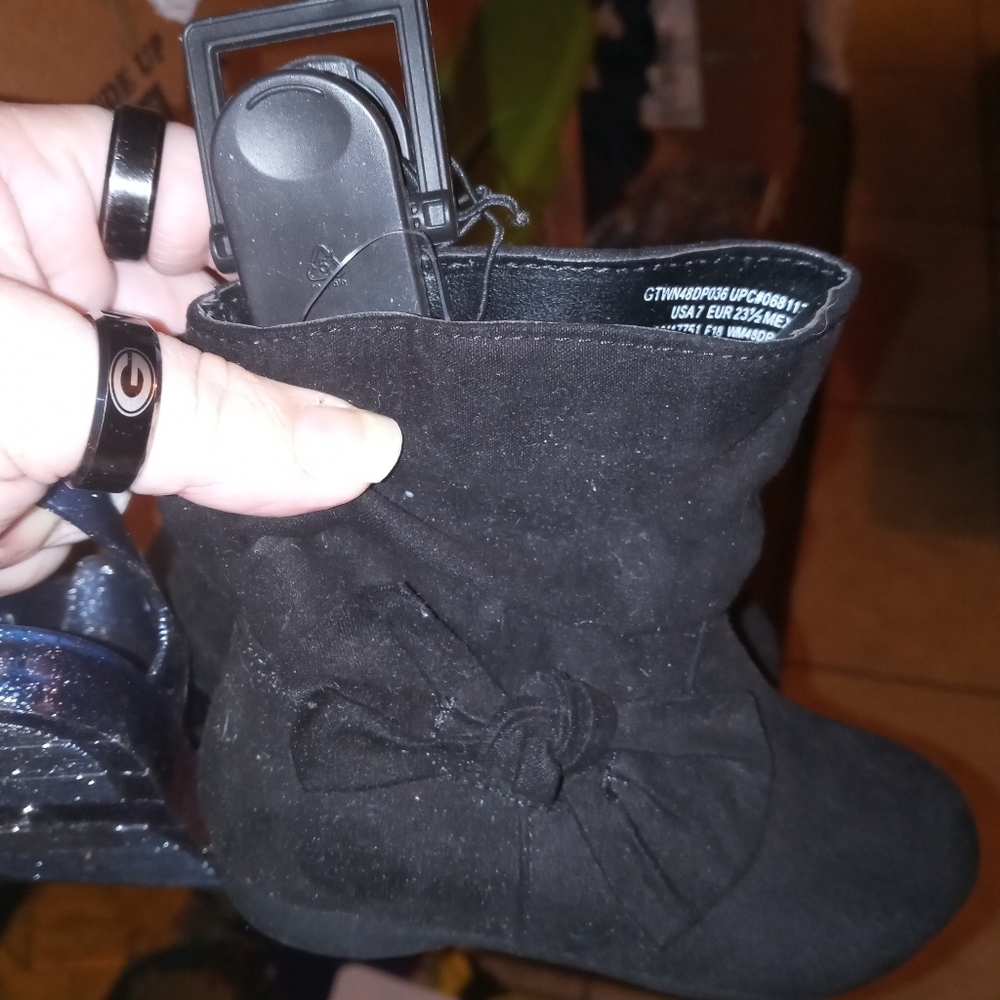 Little girls black boots